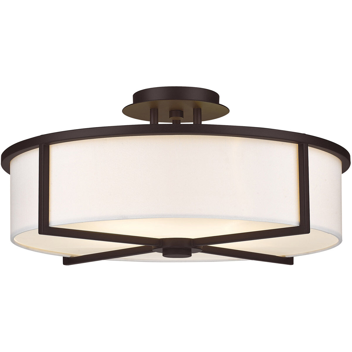 Wesley 4 Light 19 inch Bronze Semi-Flush Mount Ceiling Light