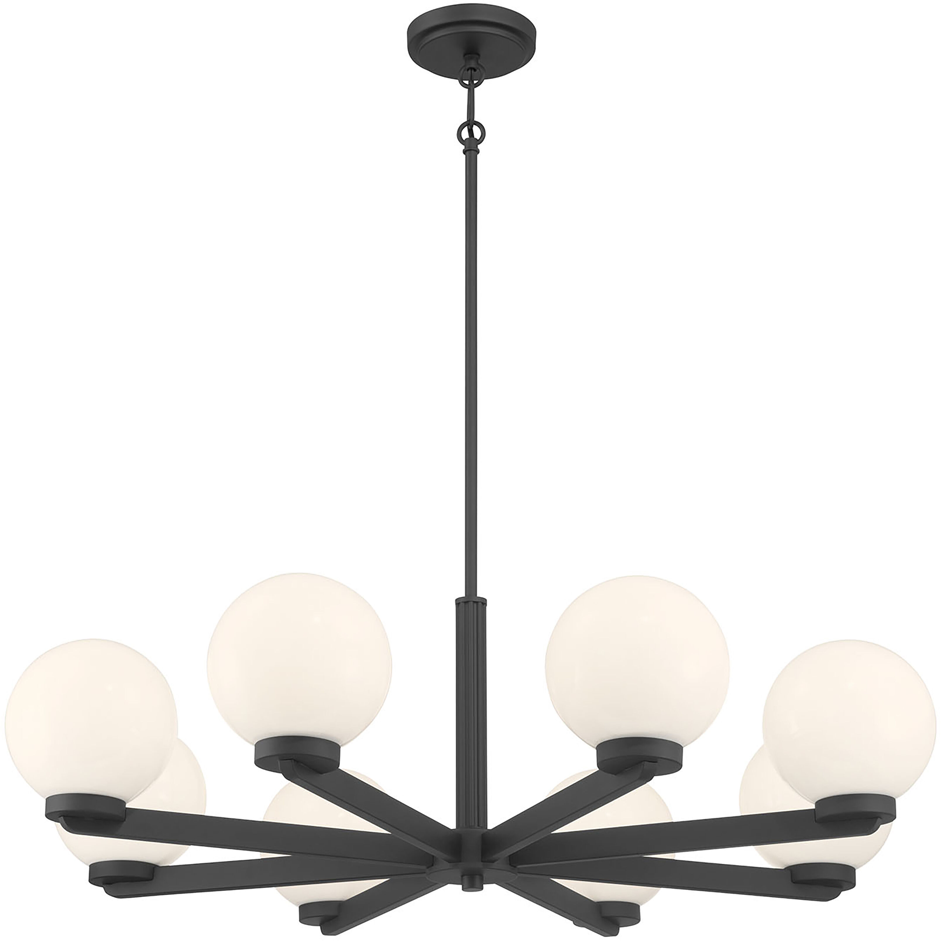 Ardeva 8 Light 34 inch Matte Black Chandelier Ceiling Light