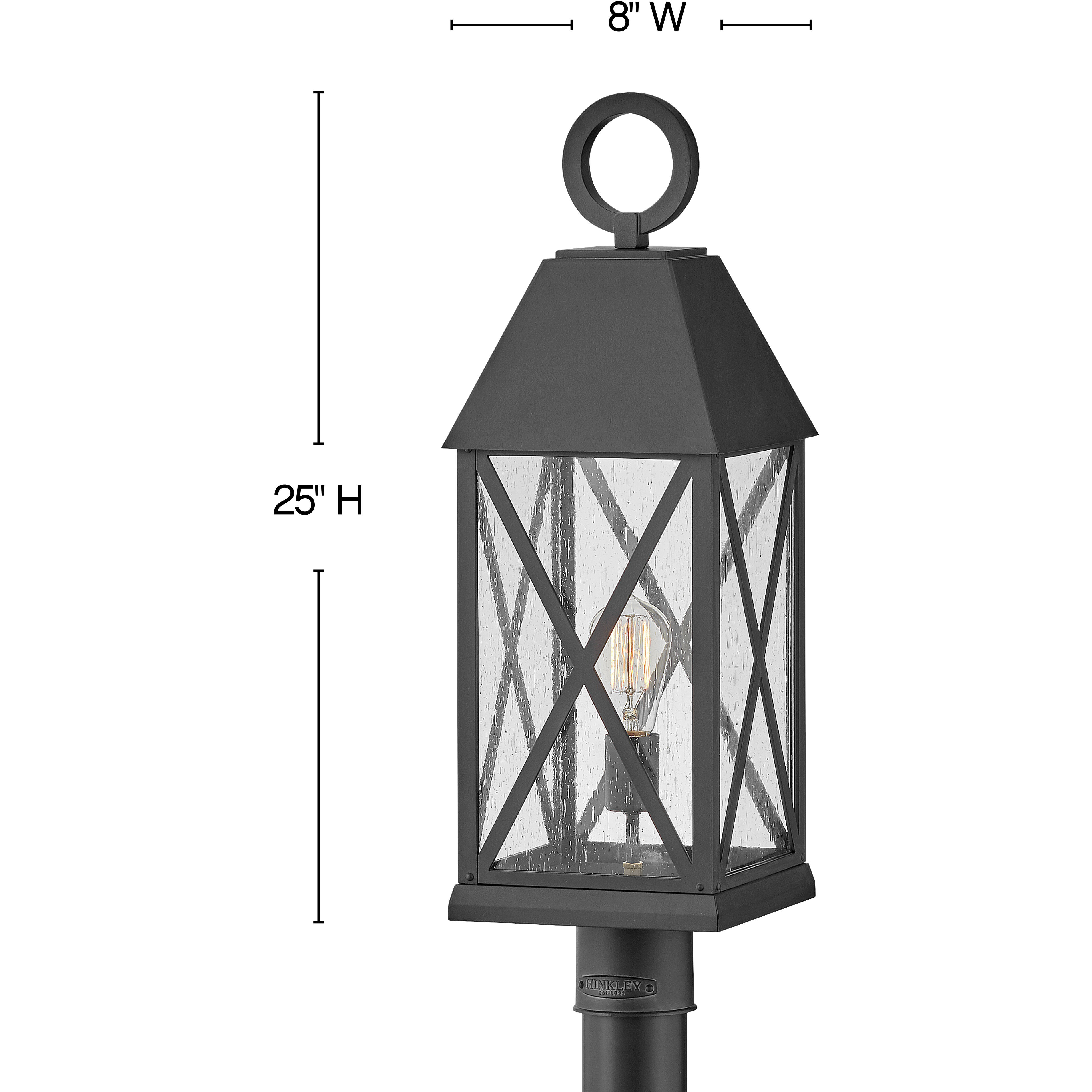 Briar 1 Light 25 inch Museum Black Outdoor Post Mount Lantern