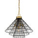 Lenox 5 Light 20.5 inch Black with Warm Brass Accents Pendant Ceiling Light in Matte Black with Warm Brass