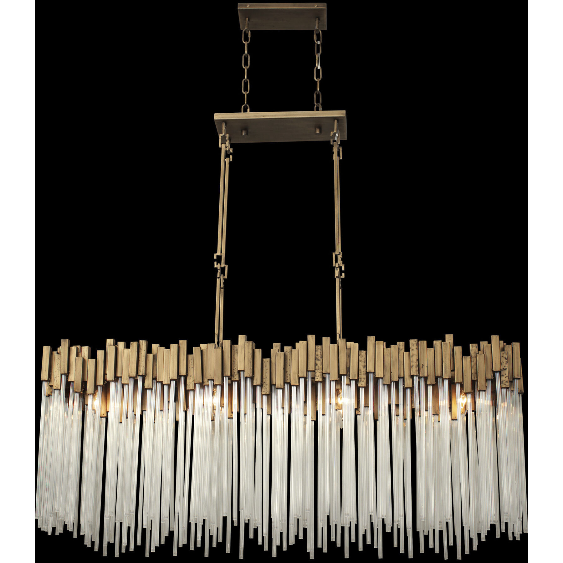 Matrix 8 Light 48.25 inch Havana Gold Linear Pendant Ceiling Light