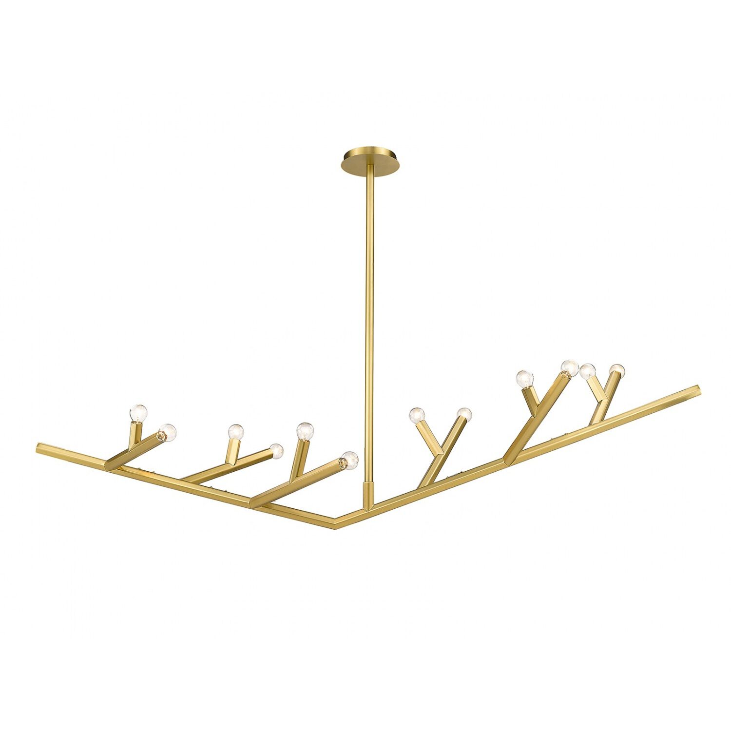Oaks 12 Light 24 inch Brushed Brass Chandelier Ceiling Light