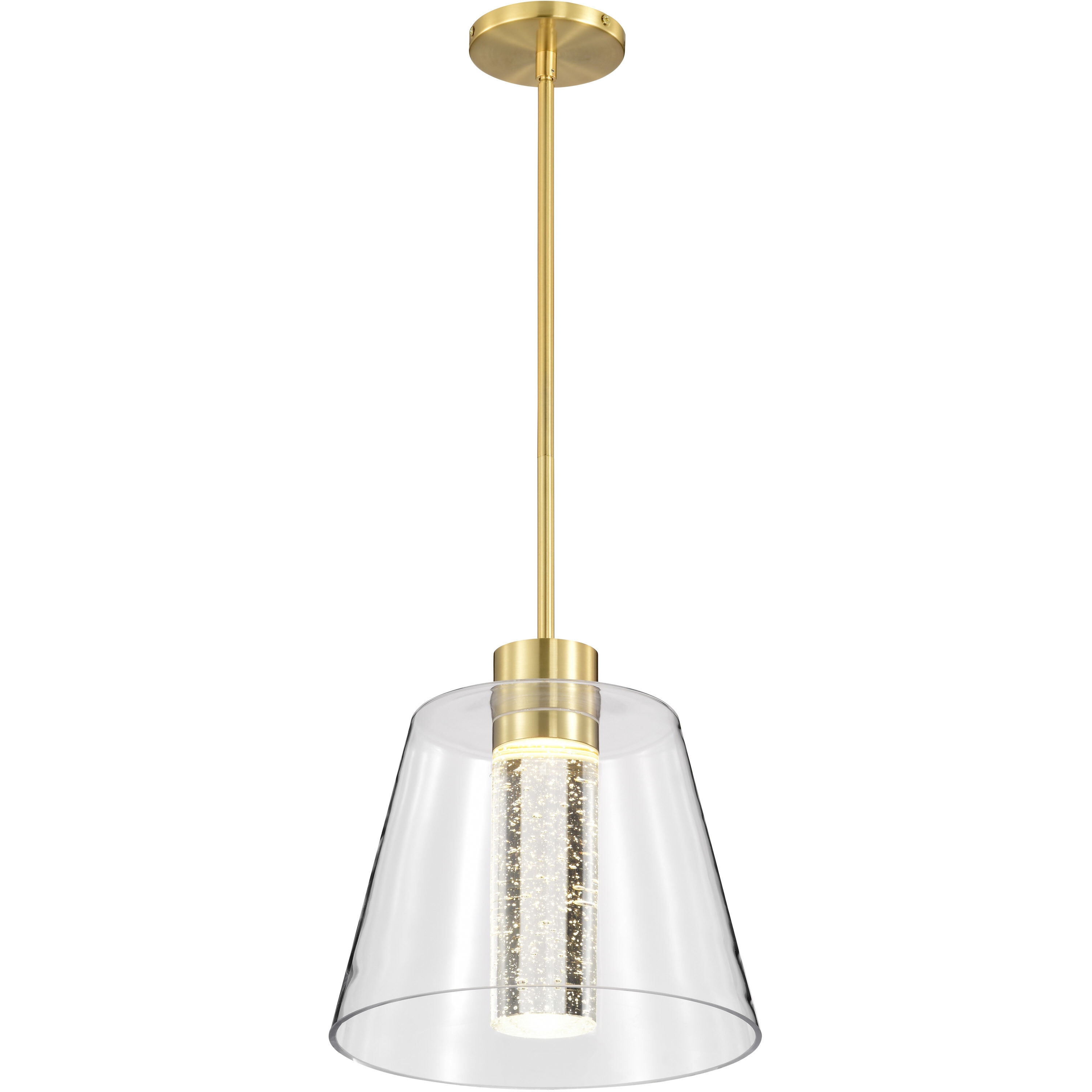 Aura LED 12 inch Brushed Brass Pendant Ceiling Light
