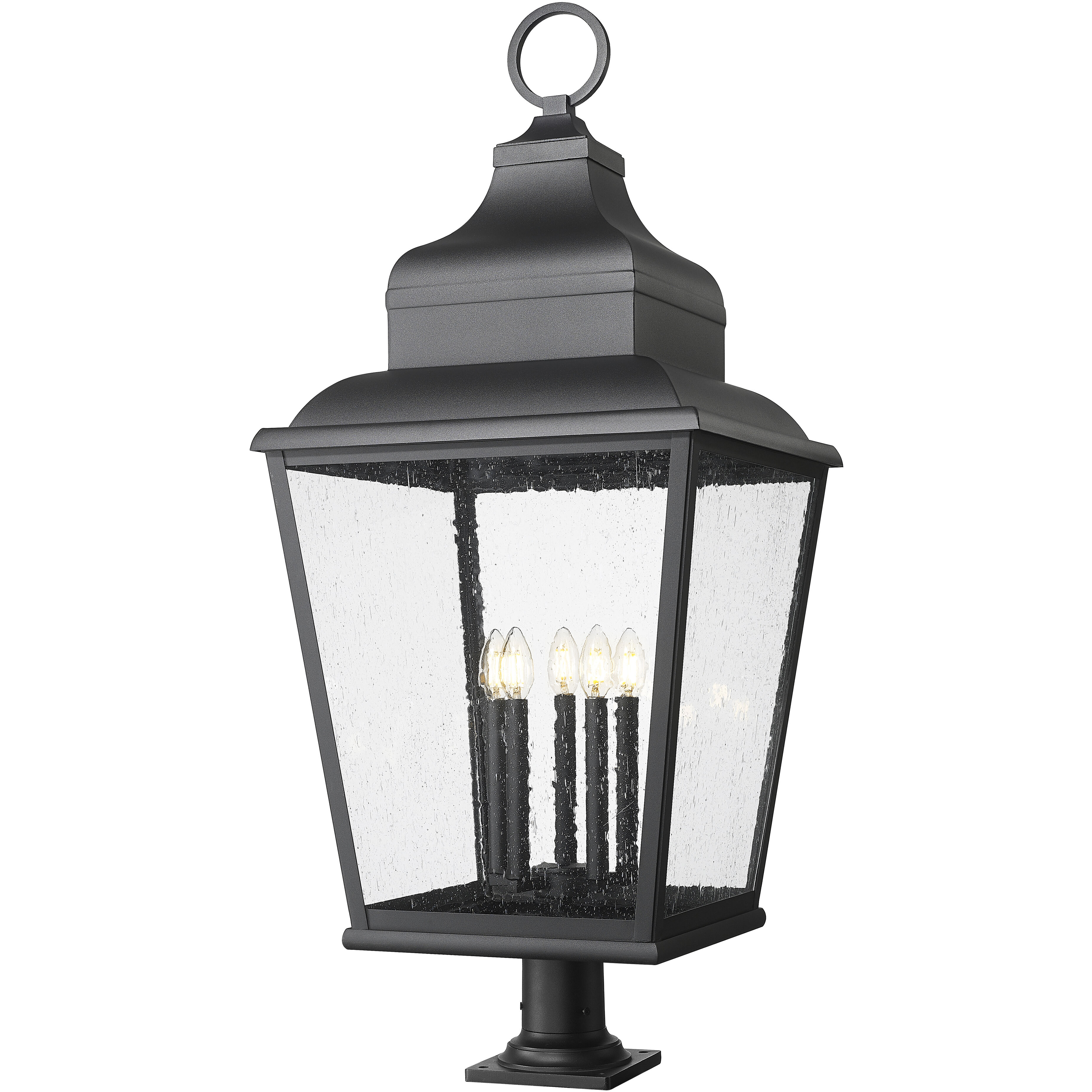 Raphael 5 Light 42.75 inch Sand Black Outdoor Pier Mounted Fixture in Soft Sand Black