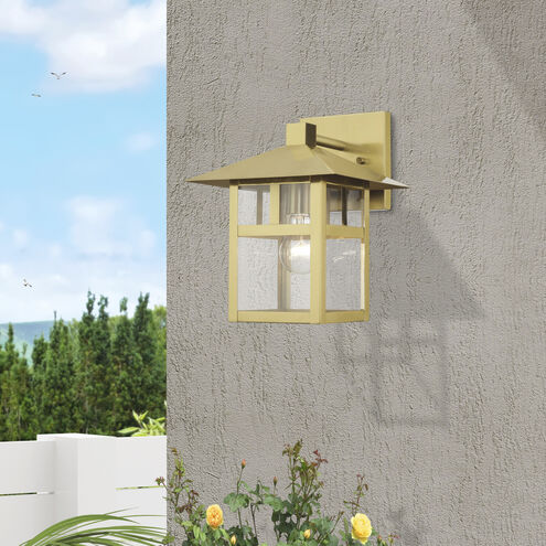 Crestlake 1 Light 11.5 inch Satin Gold Outdoor Wall Lantern