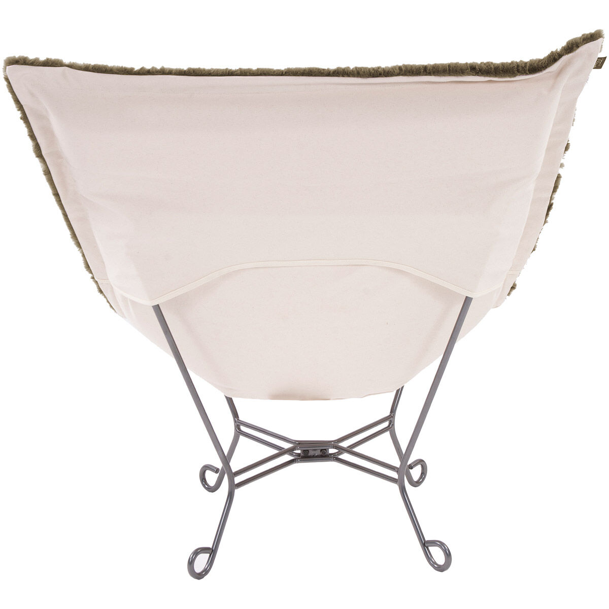 Puff Angora Moss Scroll Chair with Cover