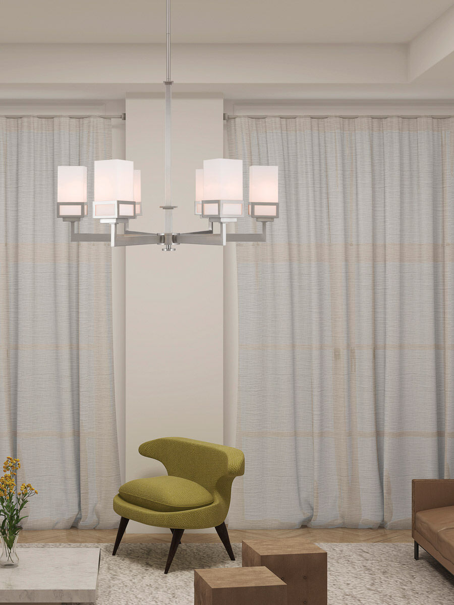 Harding 6 Light 29 inch Brushed Nickel Chandelier Ceiling Light