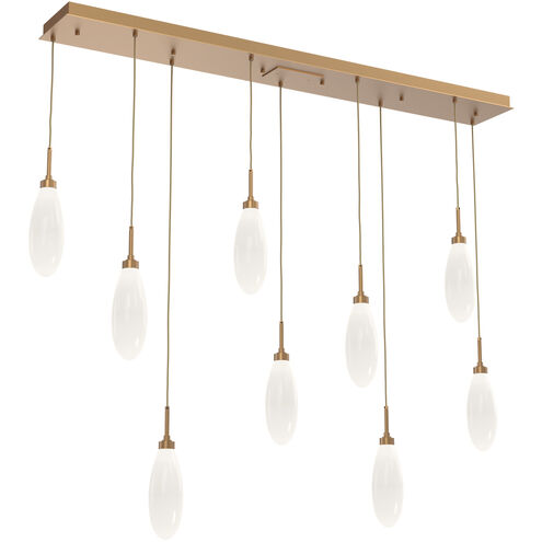 Fiori LED Novel Brass Linear Multi-Pendant Ceiling Light, Multi-Port