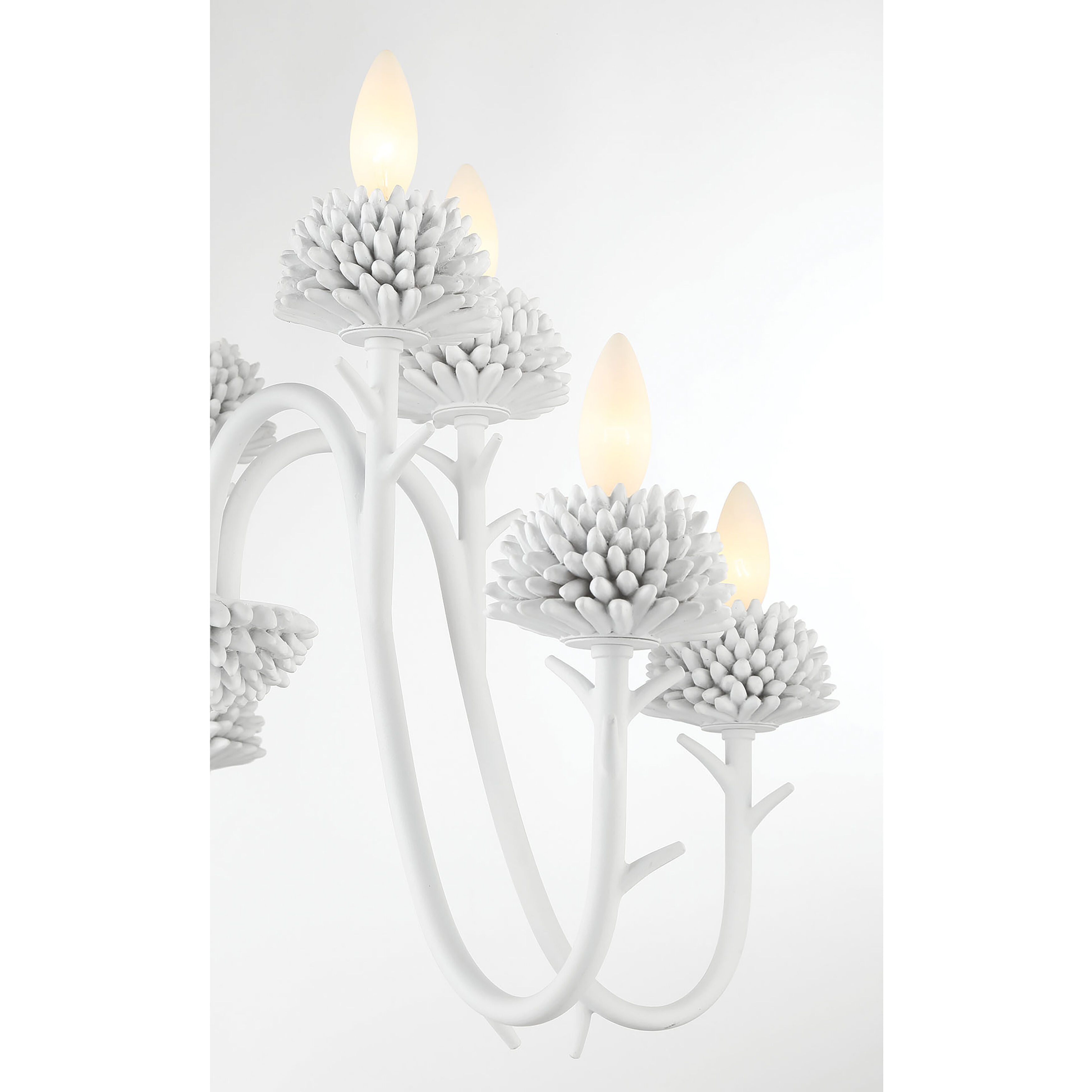 North Fork 10 Light 30 inch Sand White Chandelier Ceiling Light, Two Tier