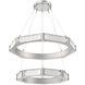 Glacier LED 32.1 inch Beige Silver Chandelier Ceiling Light, Double Tier