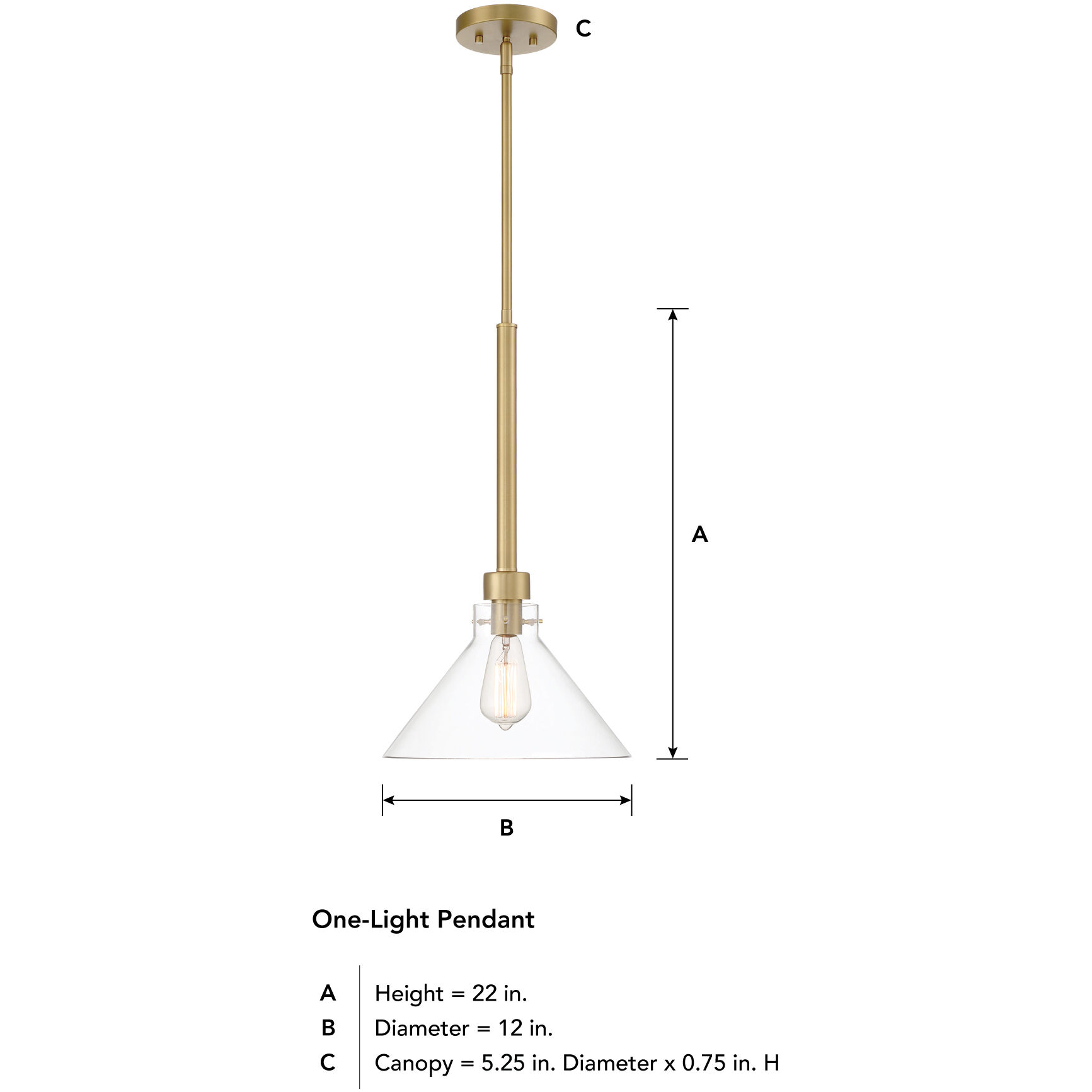 Willow Creek 1 Light 12 inch Brushed Gold Pendant Ceiling Light