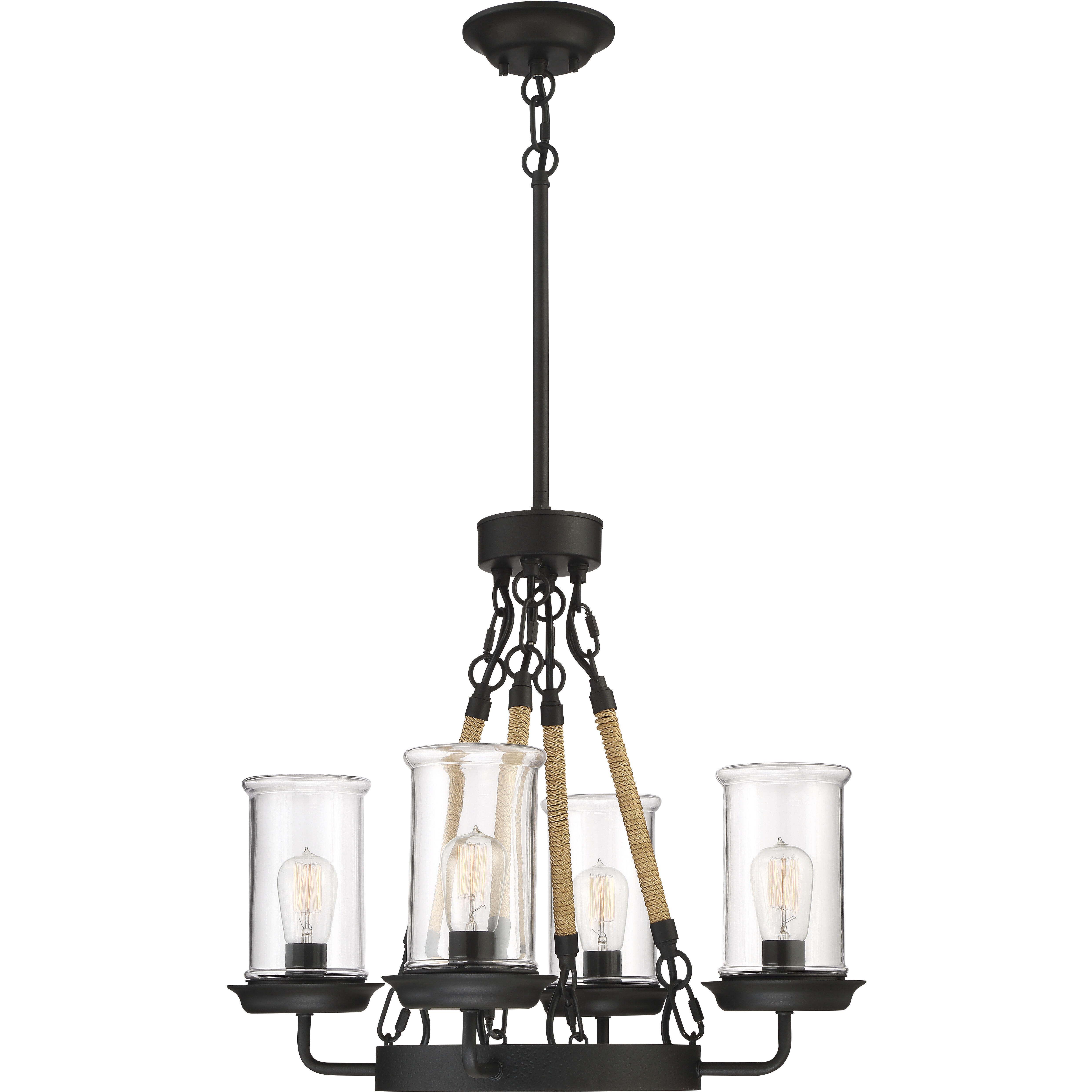 Homestead 4 Light 24 inch Espresso Outdoor Chandelier