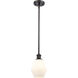 Ballston Cindyrella 1 Light 6 inch Oil Rubbed Bronze Mini Pendant Ceiling Light in Incandescent, Matte White Glass