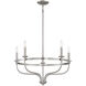 Transitional 5 Light 26.63 inch Brushed Nickel Chandelier Ceiling Light