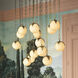 Alesa 7 Light 19.69 inch Antique Brass and Alabaster Pendant Ceiling Light