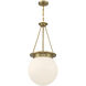 Manor 3 Light 13.5 inch Warm Brass Pendant Ceiling Light