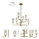 June LED 28 inch Winter Brass Chandelier Ceiling Light