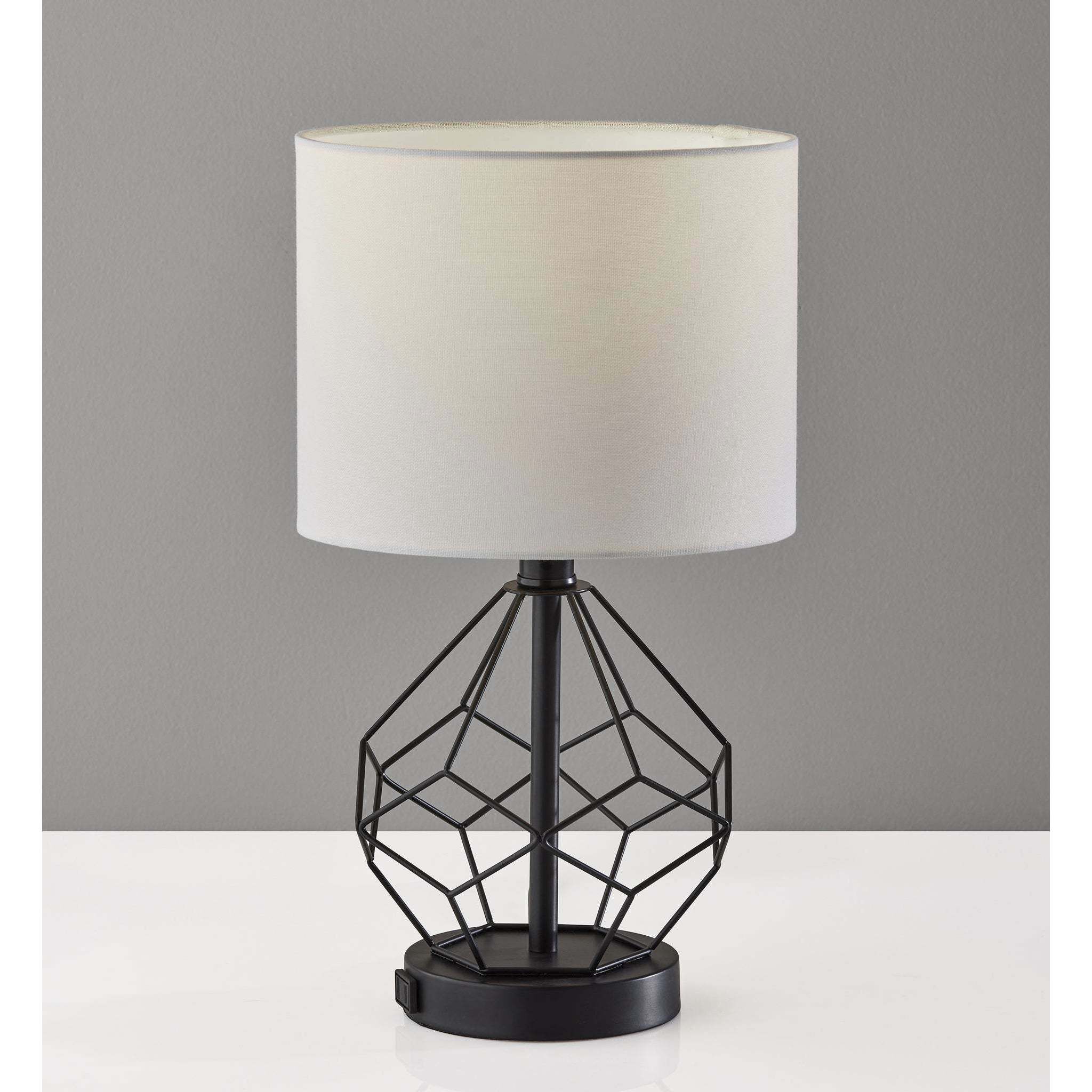 Chiara 16 inch 60.00 watt Black Table Lamps Portable Light, Simplee Adesso, 2 Pack