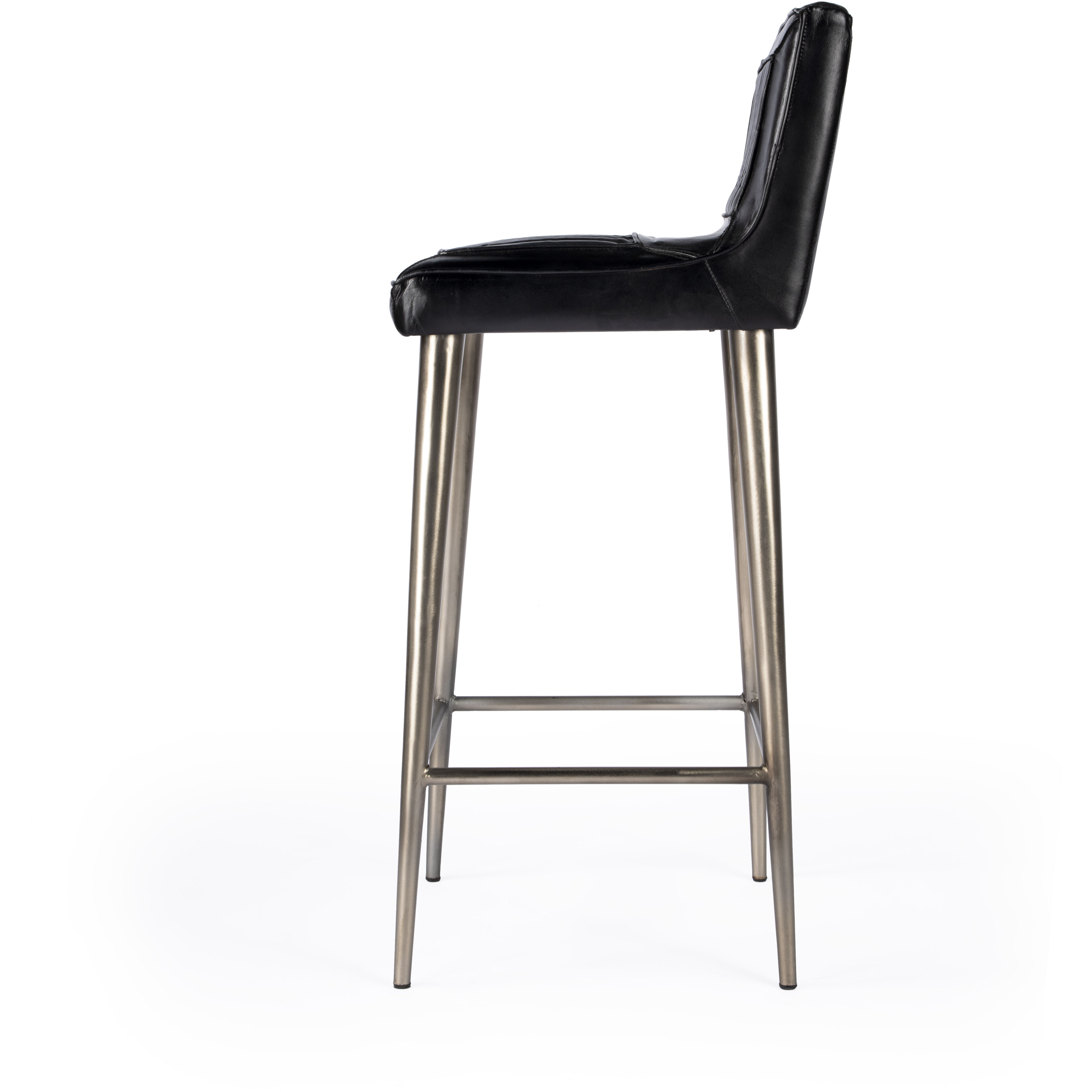 Maxwell Leather 32" Bar Stool in Black