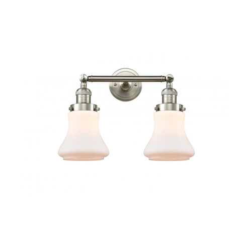 Franklin Restoration Bellmont LED 17 inch Brushed Satin Nickel Bath Vanity Light Wall Light in Matte White Glass, Franklin Restoration