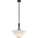 Alora Mood Bridgette 1 Light 16.38 inch Matte Black and Folded White Pendant Ceiling Light in Linen Shade