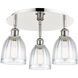 Brookfield 3 Light 17.5 inch Polished Nickel Flush Mount Ceiling Light in Clear