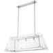 Azure 3 Light 39.37 inch Nickel Chandelier Ceiling Light in Bevelled Clear Glass, Large