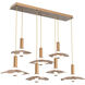 Cumulus Linear Multi-Pendant Ceiling Light in Novel Brass with White Metal