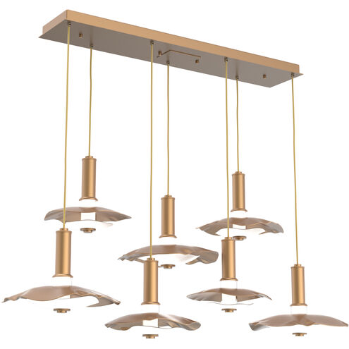 Cumulus Linear Multi-Pendant Ceiling Light in Novel Brass with White Metal