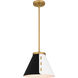 Trette 1 Light 12 inch Brushed Weathered Brass Pendant Ceiling Light