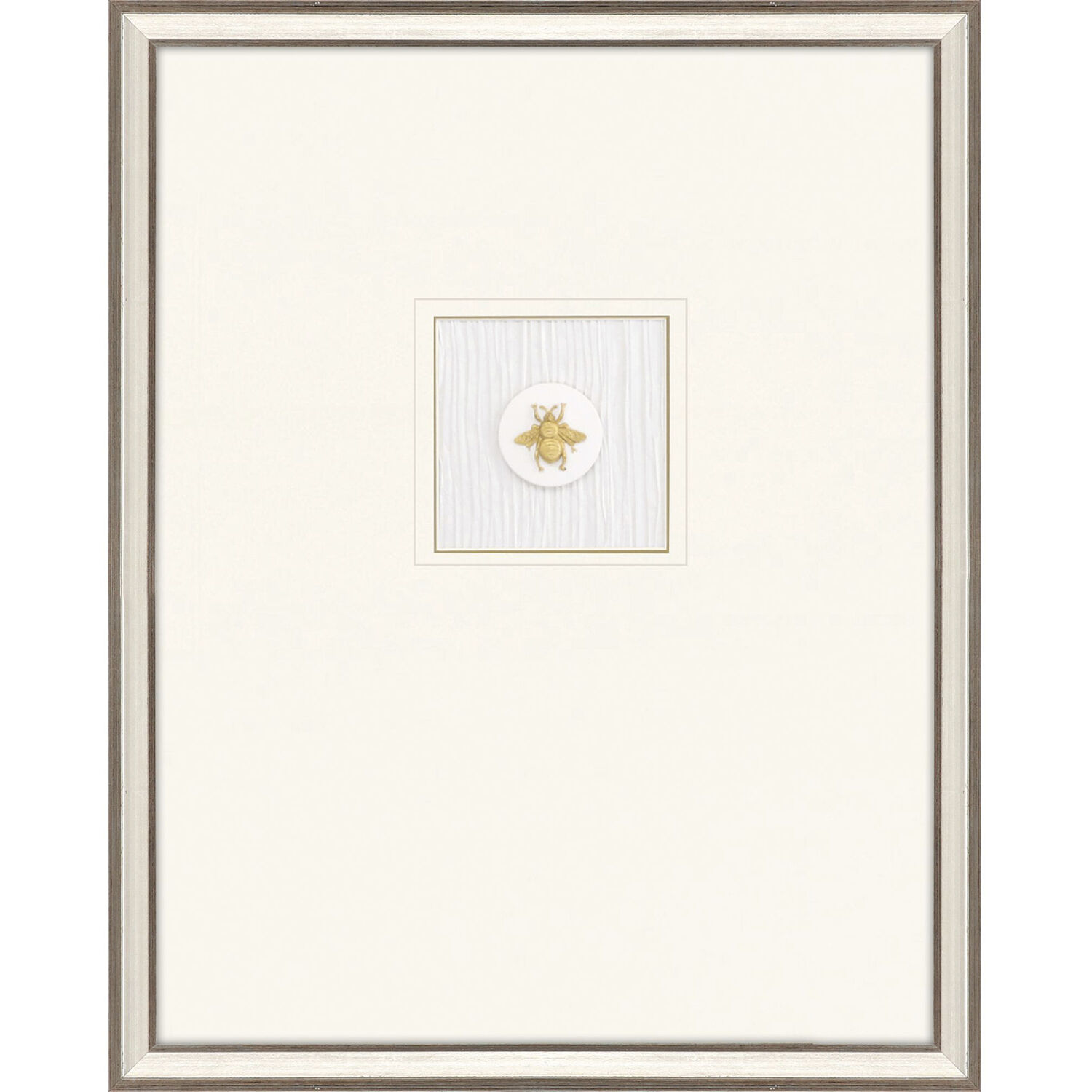 Beetle Intaglio / Bumblebee Intaglio / Butterfly Intaglio / Dragonfly Intaglio Metallic and White Framed Art