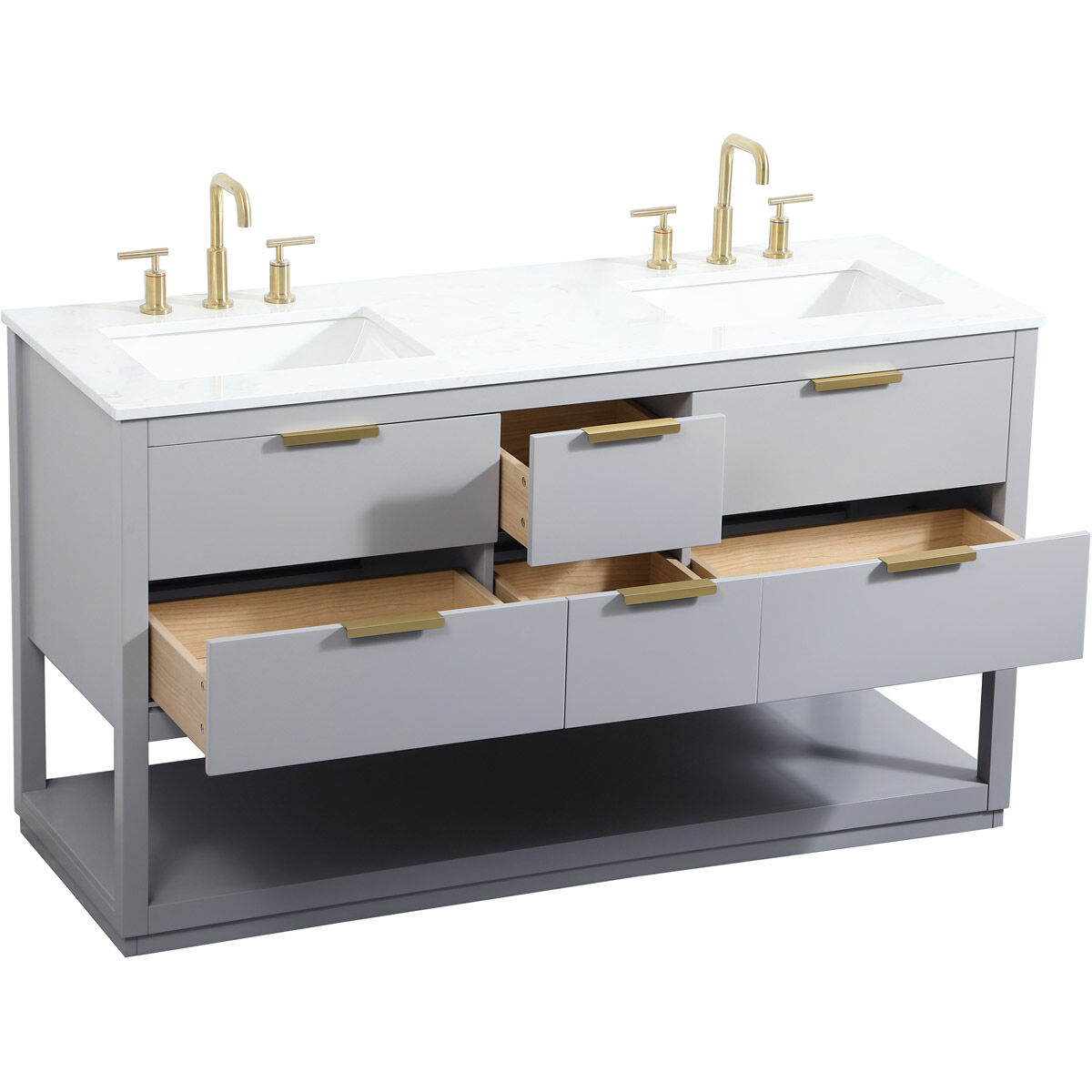 Larkin 60 X 22 X 34 inch Grey Vanity Sink Set