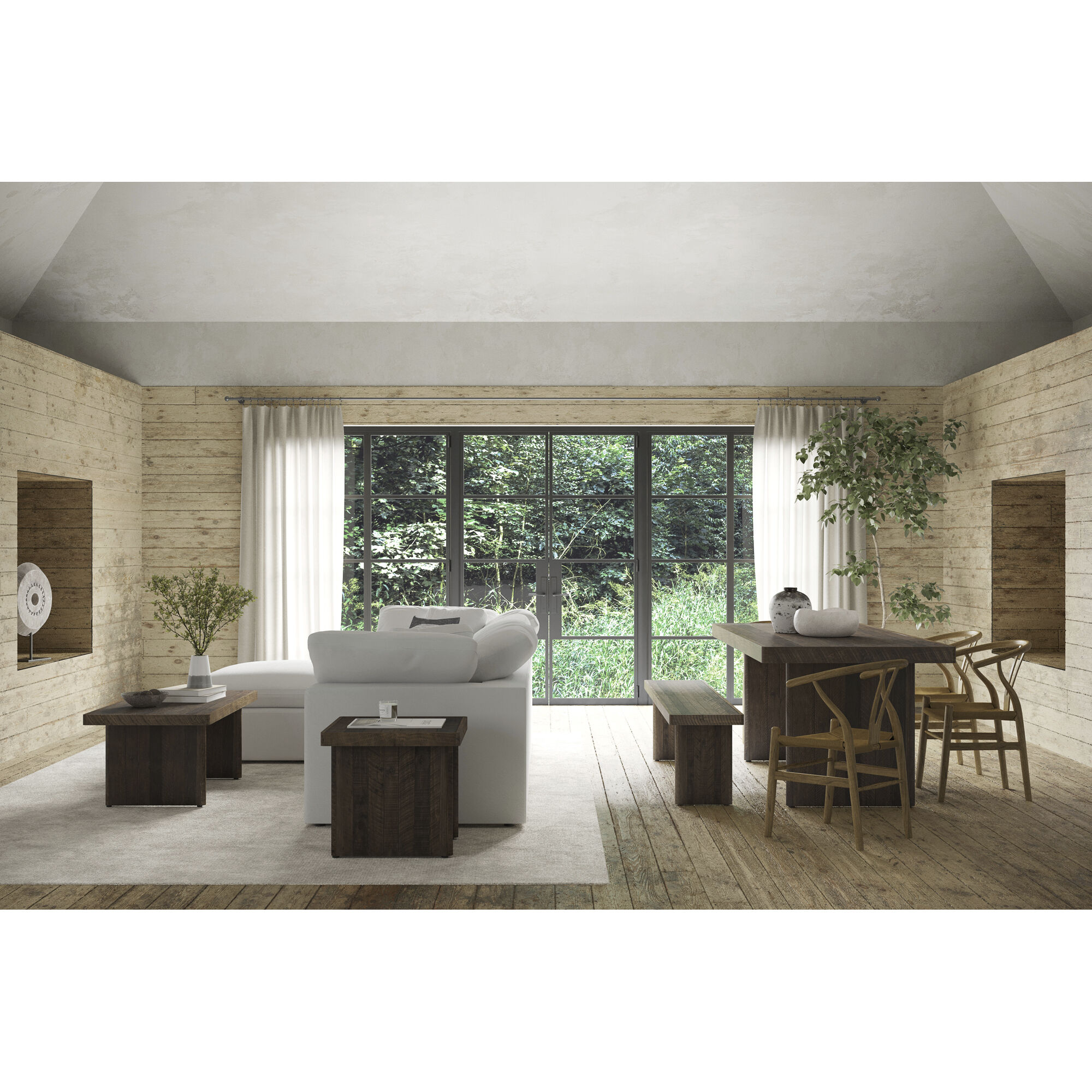 Terra Condo 19 inch White Ottoman