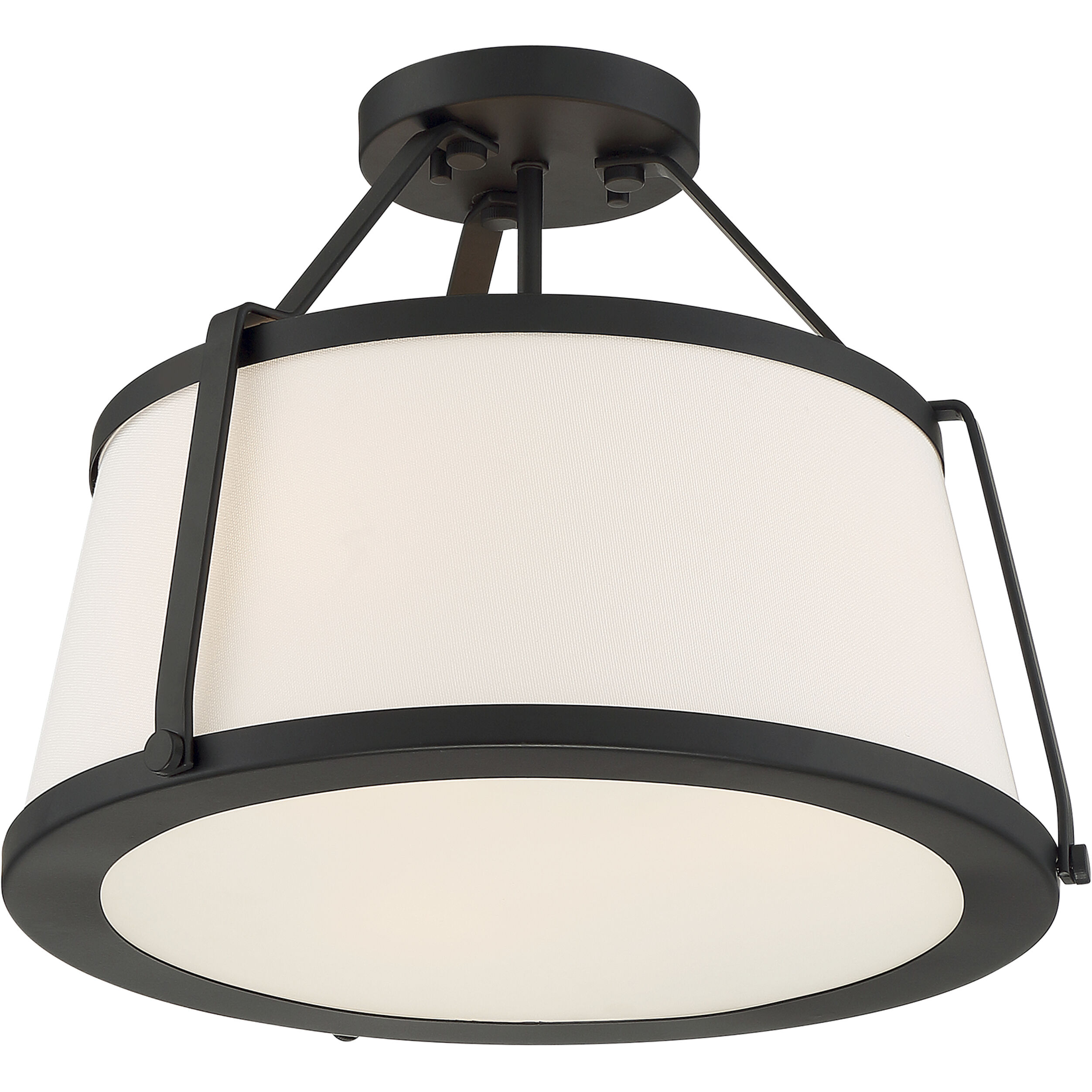 Cutty 3 Light 16 inch Matte Black Semi Flush Mount Fixture Ceiling Light 