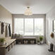 Rockford 3 Light 16 inch Brontourage and Travertine Semi Flush Mount Ceiling Light