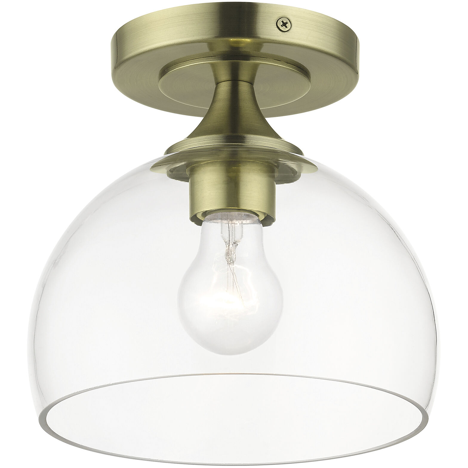 Glendon 1 Light 8.25 inch Antique Brass Semi-Flush Ceiling Light