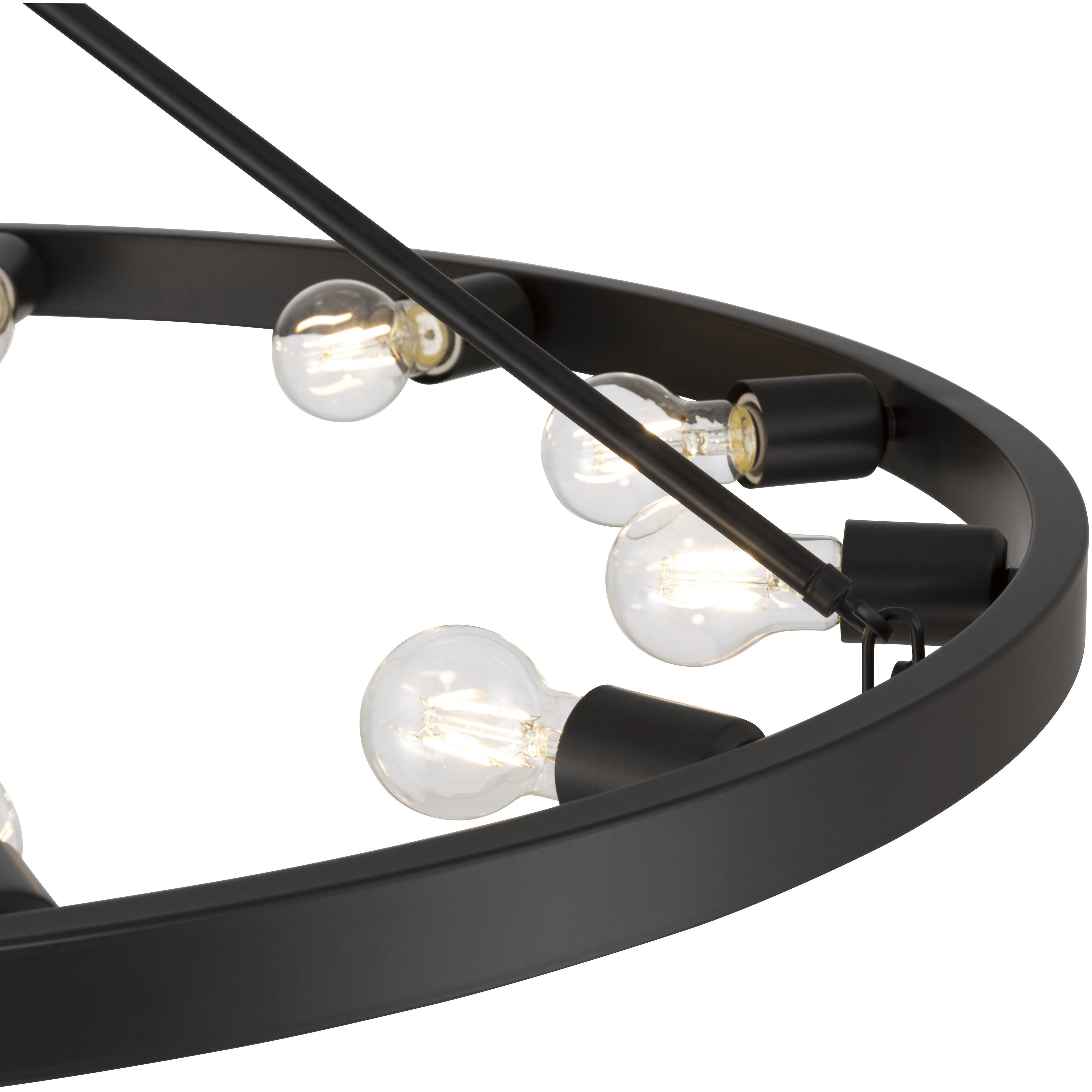 Castile 12 Light 40 inch Matte Black Semi-Flush Mount Ceiling Light