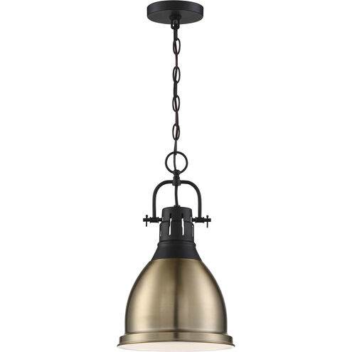 Watson 1 Light 10 inch Matte Black and Burnished Brass Pendant Ceiling Light