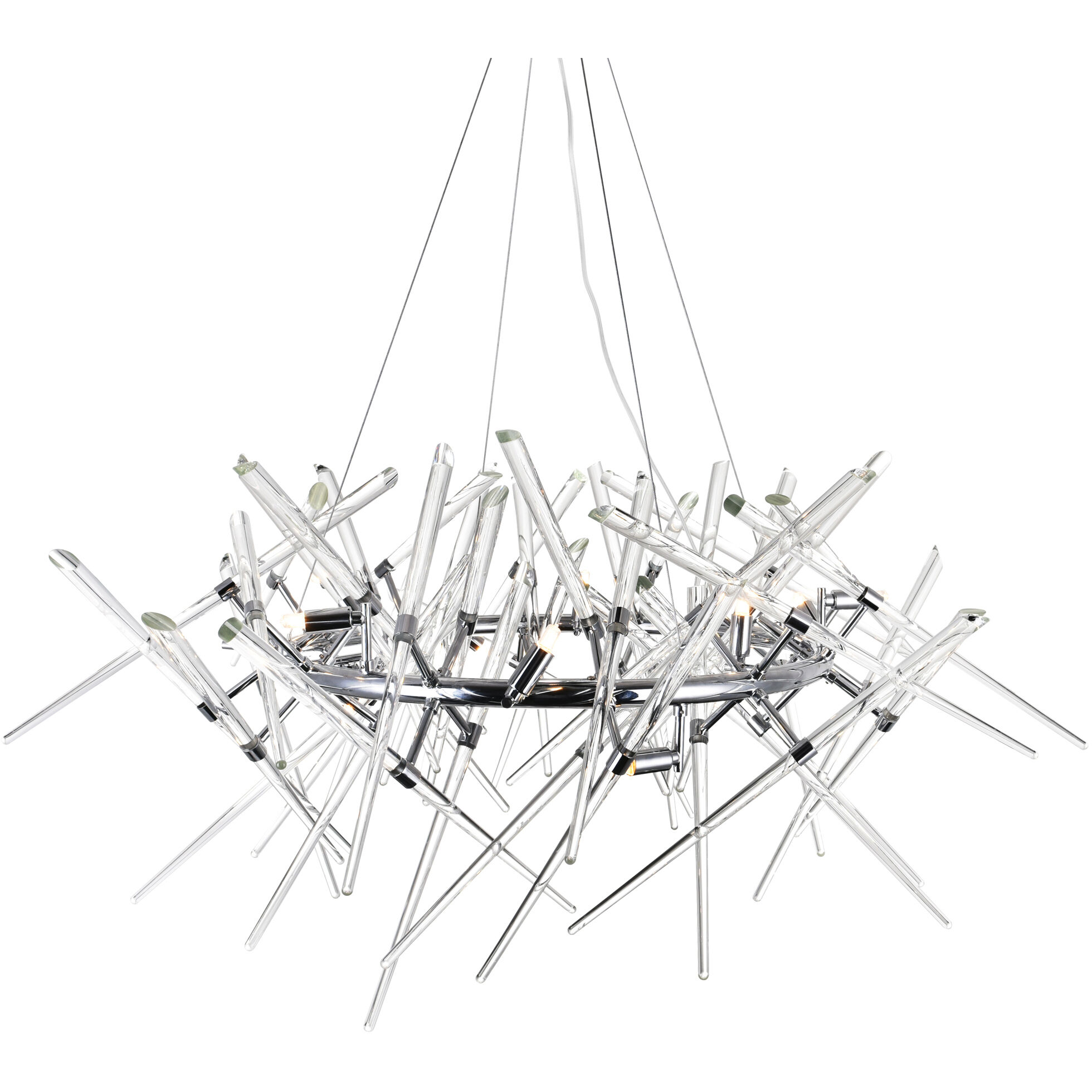 Icicle 12 Light 42 inch Chrome Chandelier Ceiling Light