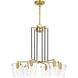 Arlo 6 Light 27 inch Black/Satin Brass Chandelier Ceiling Light