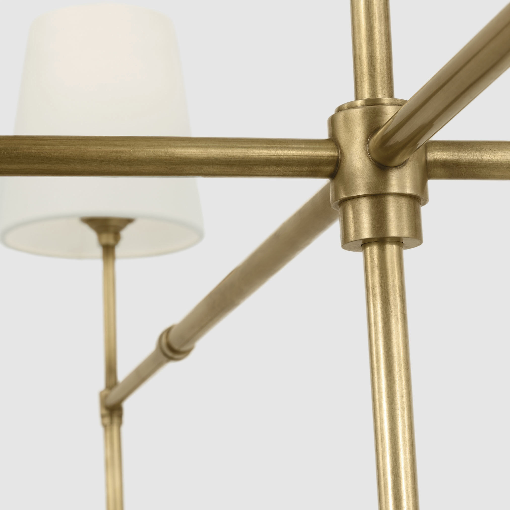 Thomas O'Brien Bryant LED 60 inch Hand-Rubbed Antique Brass Chandelier Ceiling Light, Grande