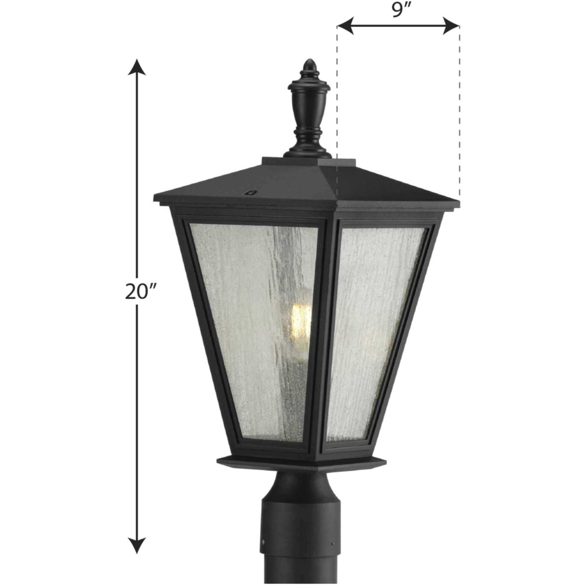 Cardiff 1 Light 20 inch Textured Black Outdoor Post Lantern, with DURASHIELD
