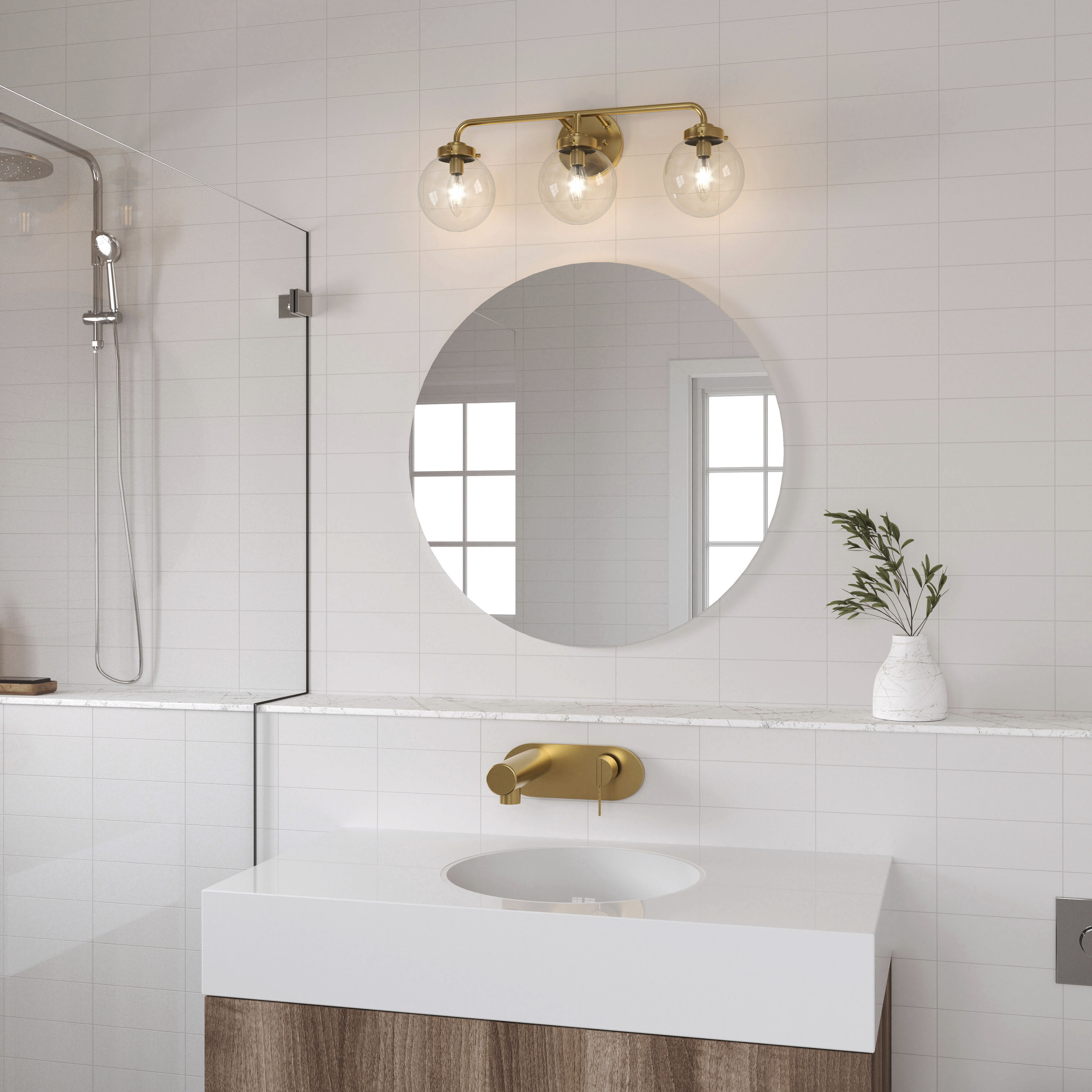 Fairbanks 3 Light 23.25 inch Brushed Gold Vanity Light Wall Light
