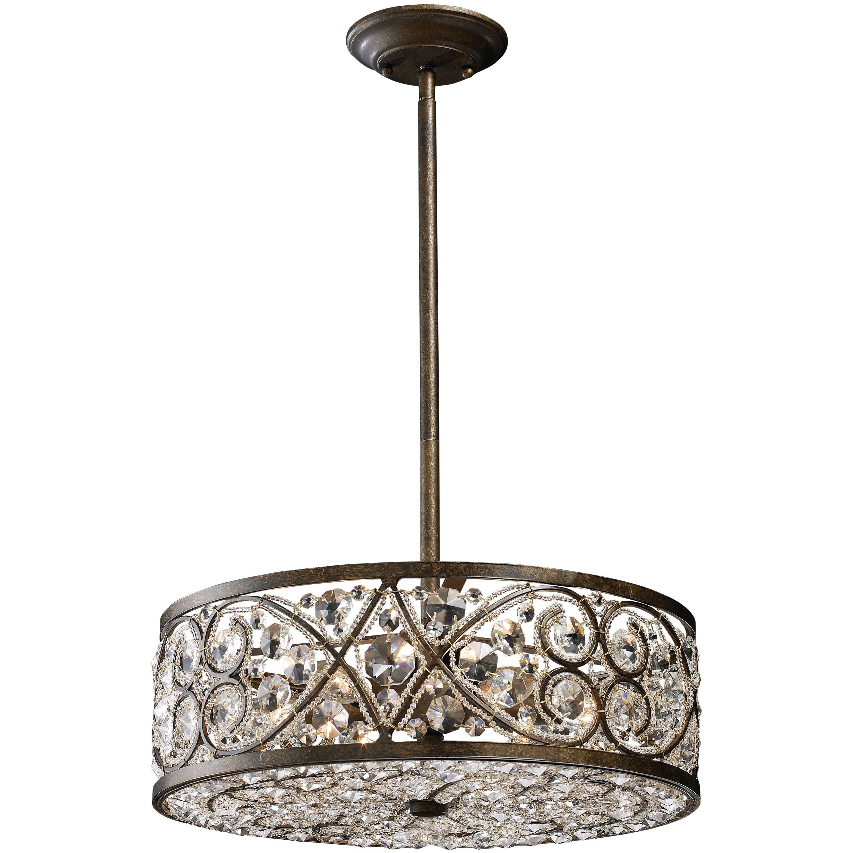 Amherst 6 Light 17 inch Antique Bronze with Clear Chandelier Ceiling Light
