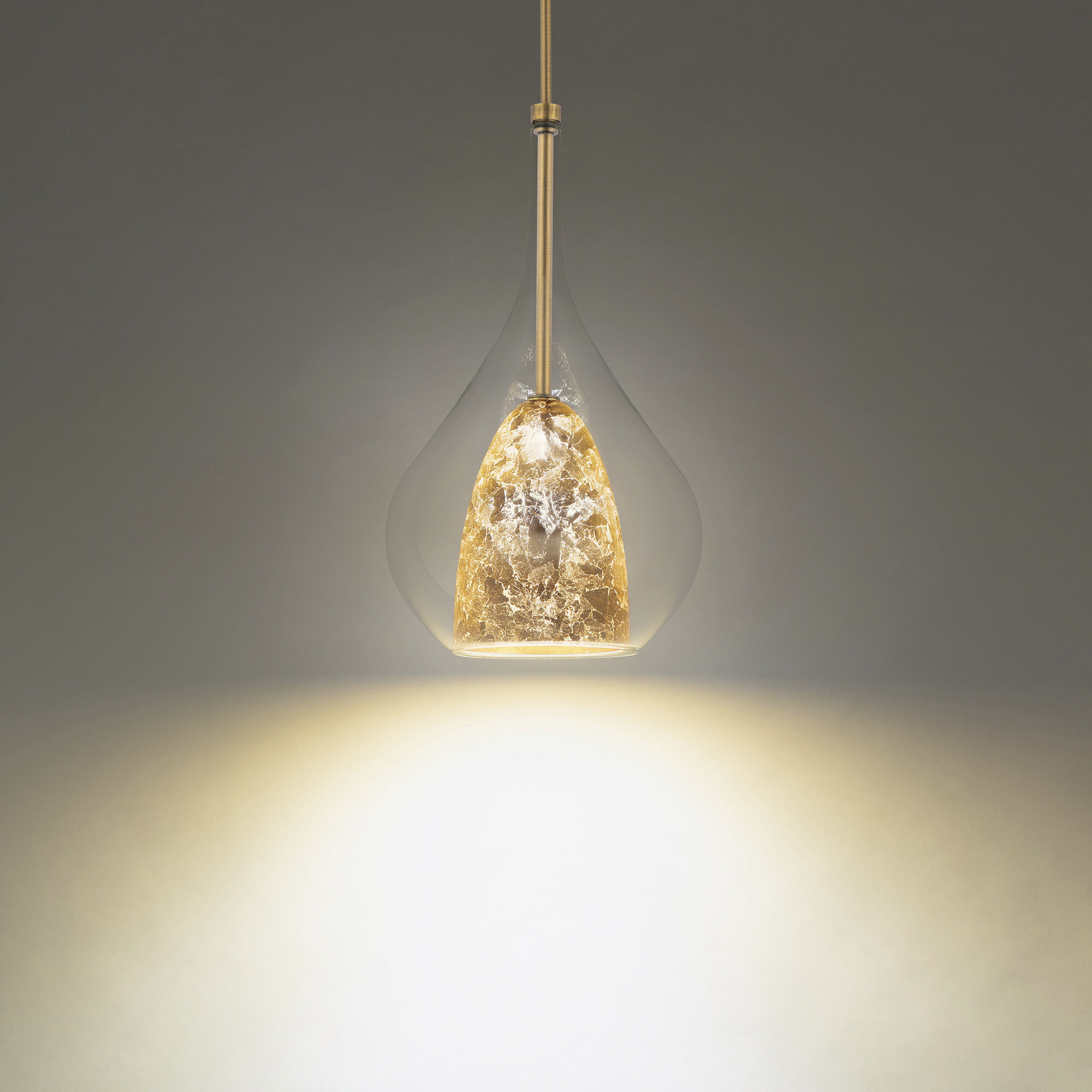 Helios 1 Light 10 inch Aged Brass Gold Mini Pendant Ceiling Light