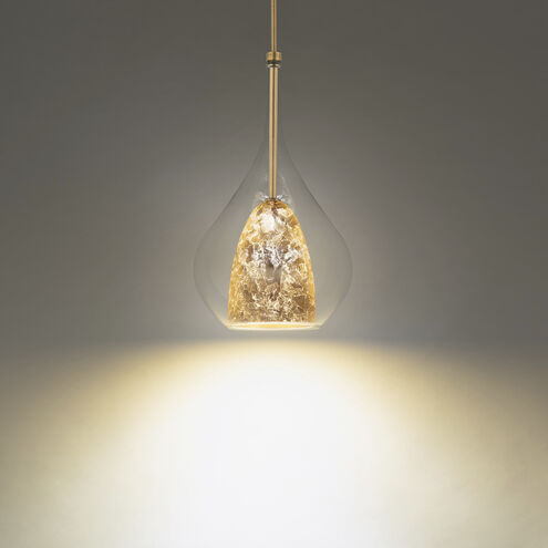 Helios 1 Light 10 inch Aged Brass Gold Mini Pendant Ceiling Light