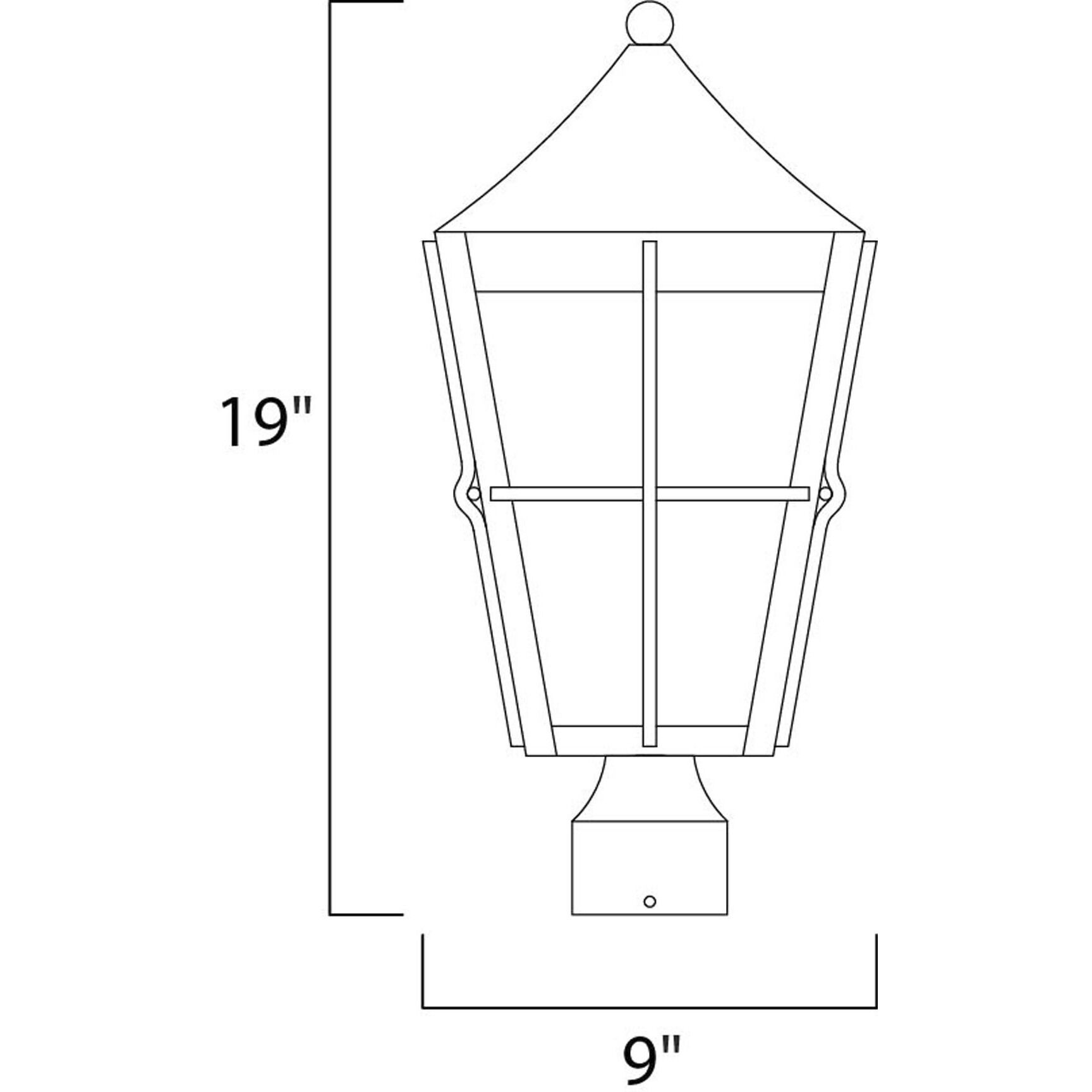 Revere LED E26 LED 19 inch Black Outdoor Pole/Post Mount