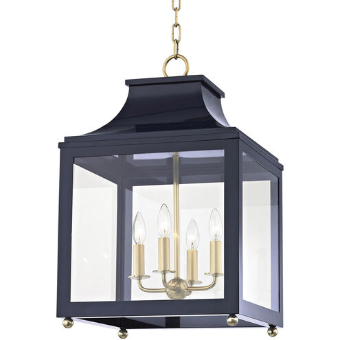 Leigh 4 Light 16 inch Aged Brass and Navy Pendant Ceiling Light
