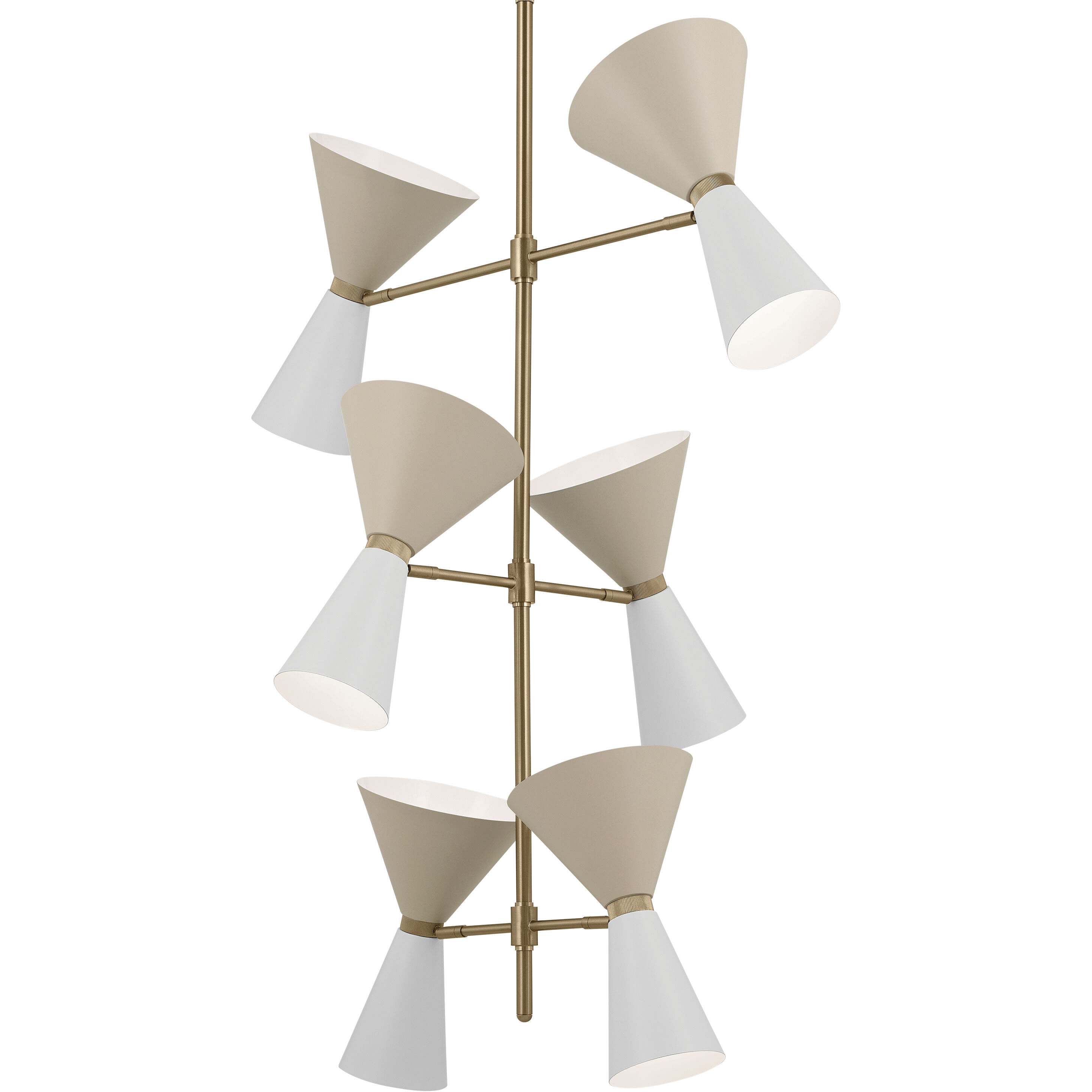 Phix LED 22.5 inch Champagne Bronze with Greige and White Foyer Chandelier Ceiling Light