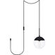Eclipse 1 Light 8 inch Black and Clear Pendant Ceiling Light